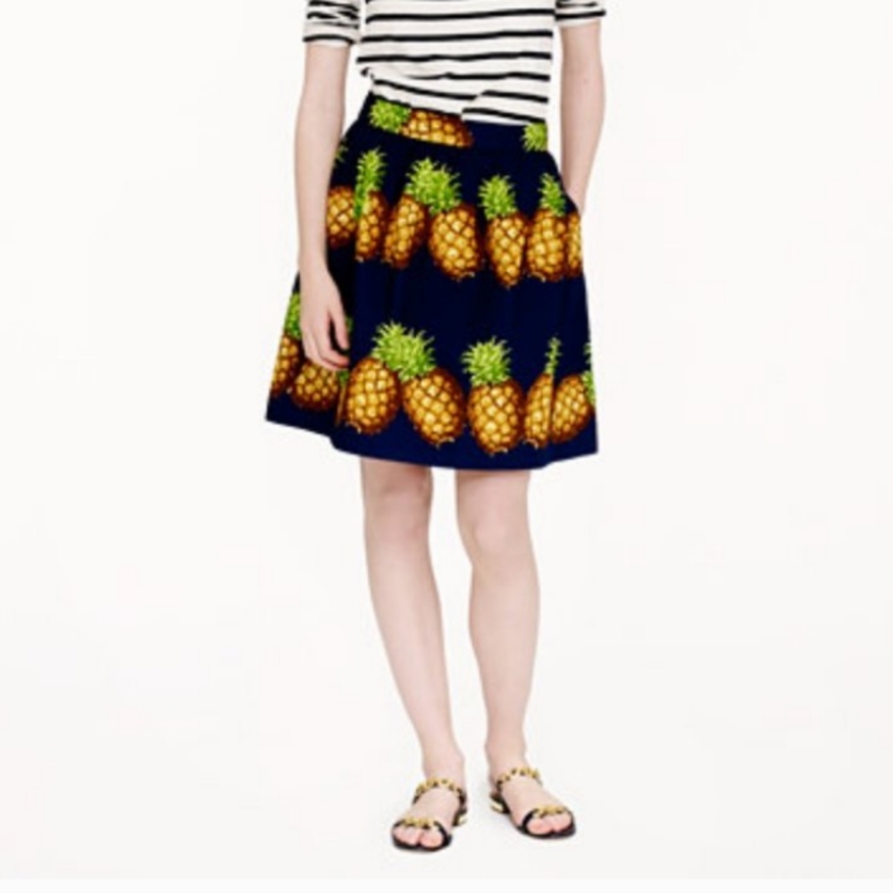 🔥🔥🔥J. CREW Spring Pineapple skirt with pockets 0